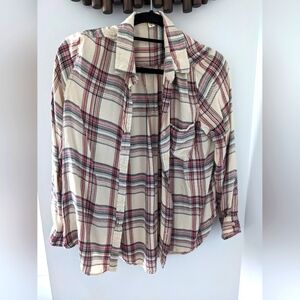 Women's Plaid Button-Up Shirt - Size US M